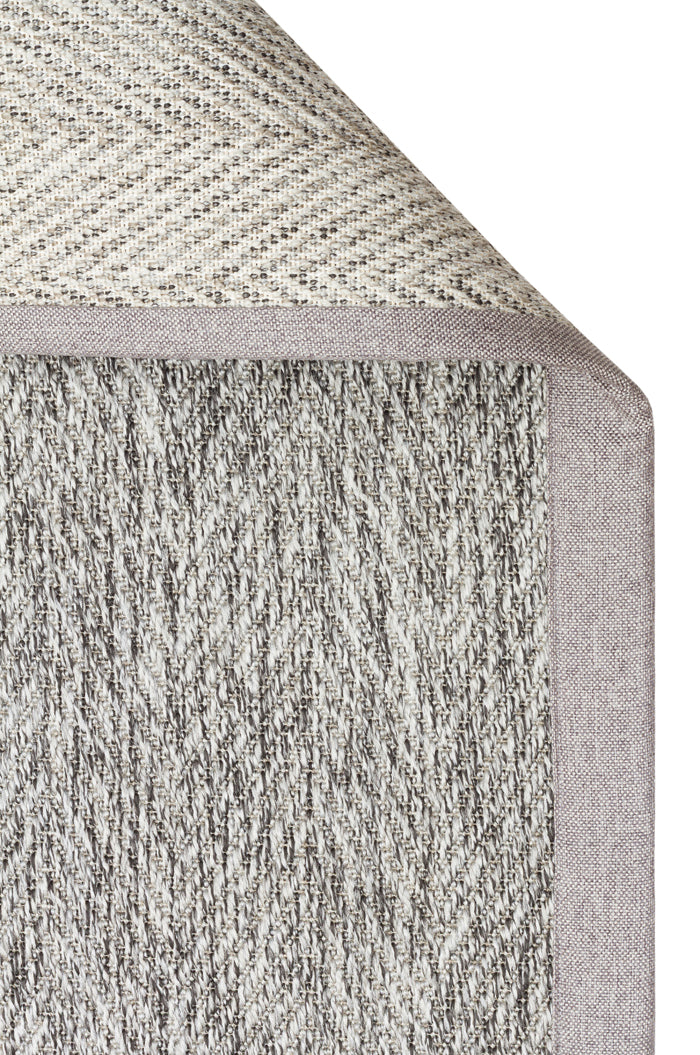 VENTURA SISAL VNT 2704 Gri BDR Gri İç ve Dış Mekan Kullanımına Uygun Hav Vermeyen Kolay Temizlenebilir Bordürlü Sisal Görünümlü Halı